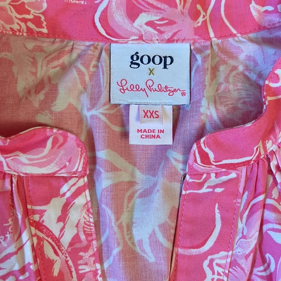 Lilly Pulitzer x Goop Paltrow Floral Blouse Pink and White Women’s Size XXS - Picture 2 of 10